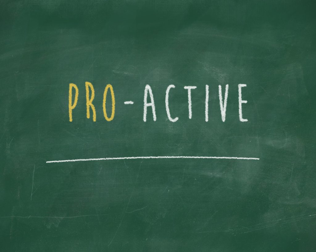 pro-active in green background